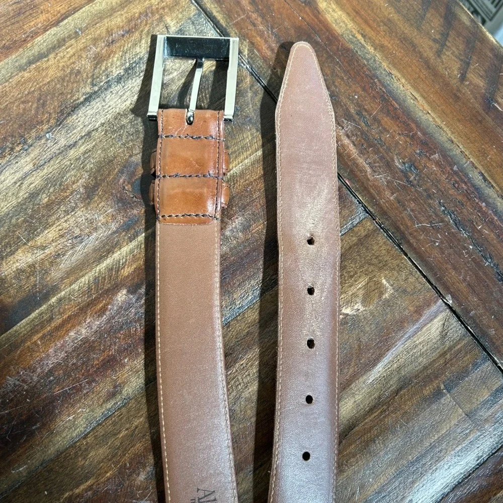 Allen Edmonds Brown Calfskin Leather Belt Mens Size 40 1.25